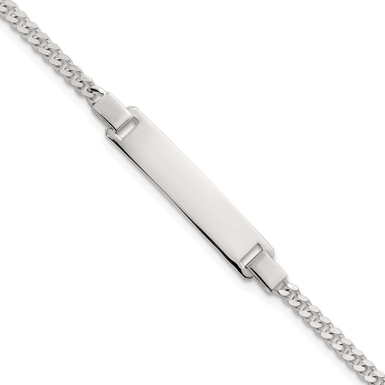 Curb Link Children&#39;s 6.25 Inch ID Bracelet Sterling Silver Polished QG7247-6.25