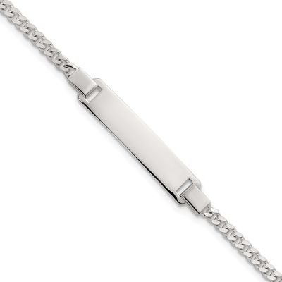 Curb Link Children&#39;s 6.25 Inch ID Bracelet Sterling Silver Polished QG7247-6.25