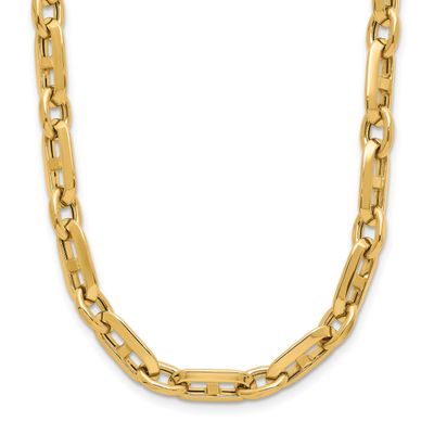 Fancy Link Necklace 14k Gold Polished LF1944-18.25 196904325490