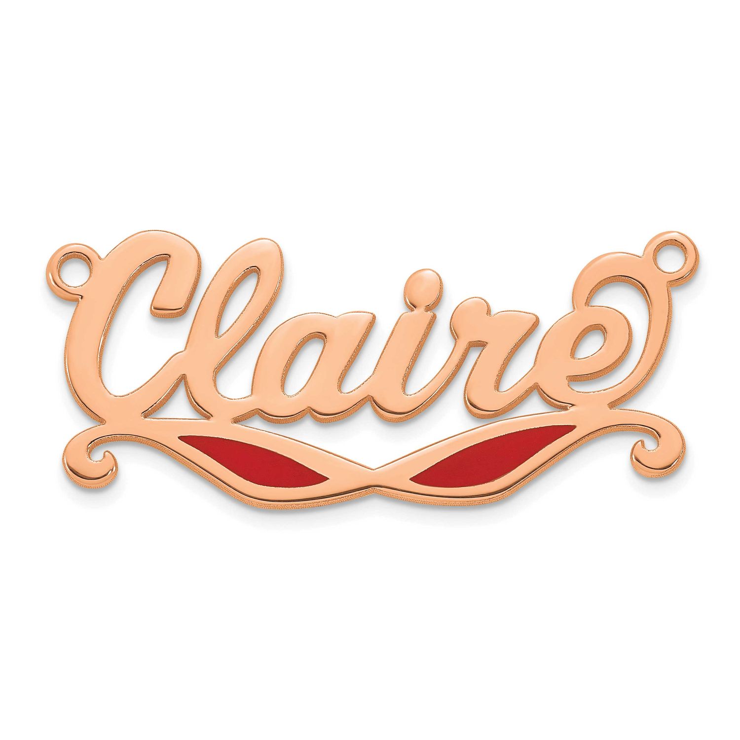Epoxy Sunglass Name Plate Sterling Silver Rose-plated XNA1498RP