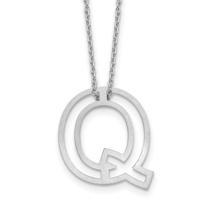 Cut Out Slide Initial Q Necklace 10k White Gold 10XNA1474W/Q