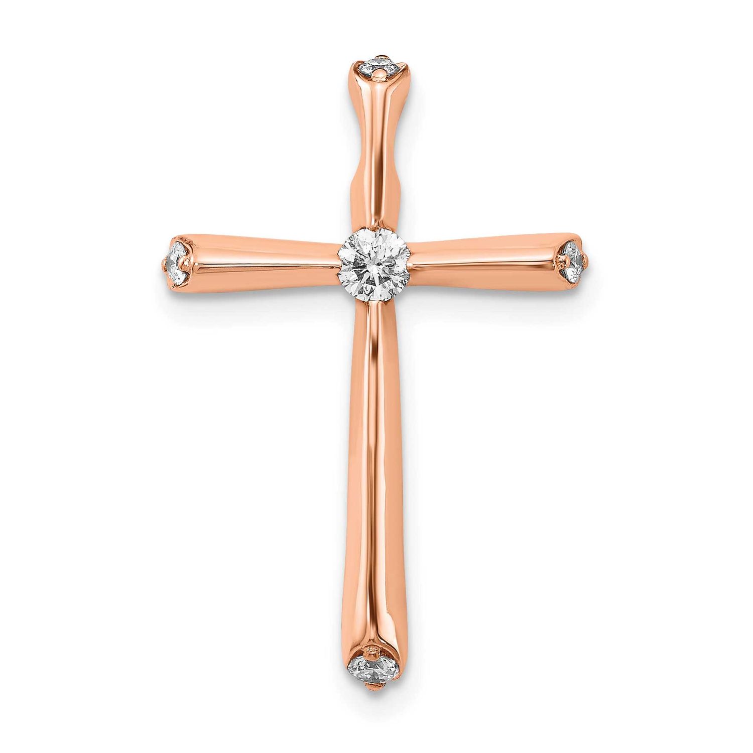 1 5Ct. Diamond Cross Chain Slide 14k Rose Gold PM5003-020-RA 883957513287