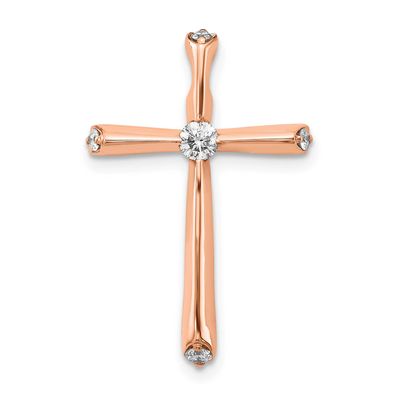 1 5Ct. Diamond Cross Chain Slide 14k Rose Gold PM5003-020-RA 883957513287