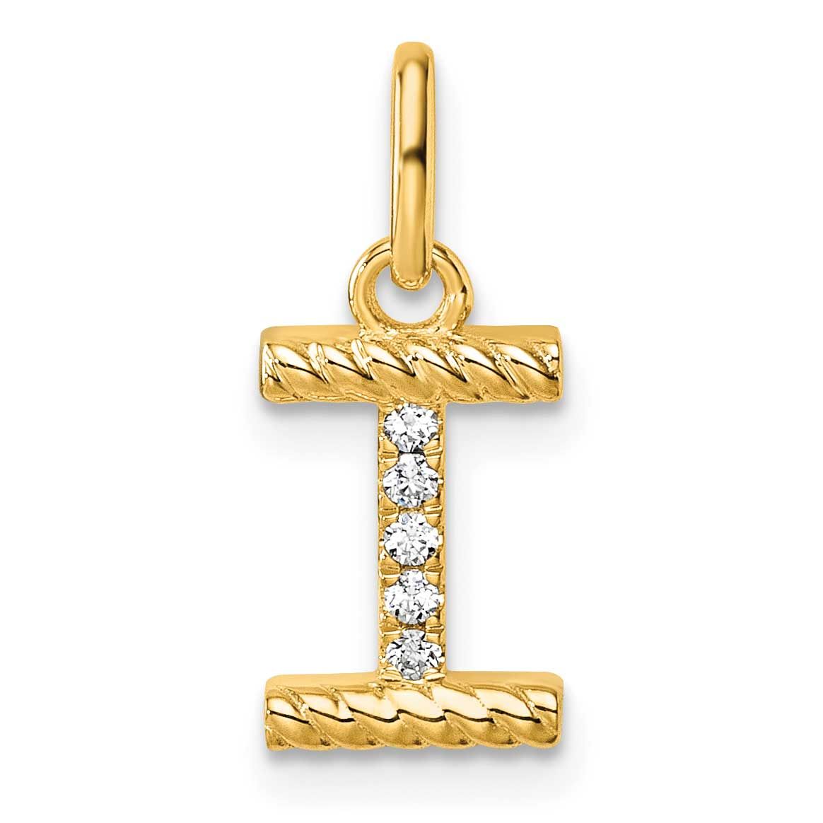 Twisted .05 Ct. Diamond Initial I Charm 14k Gold PM10732I-YA