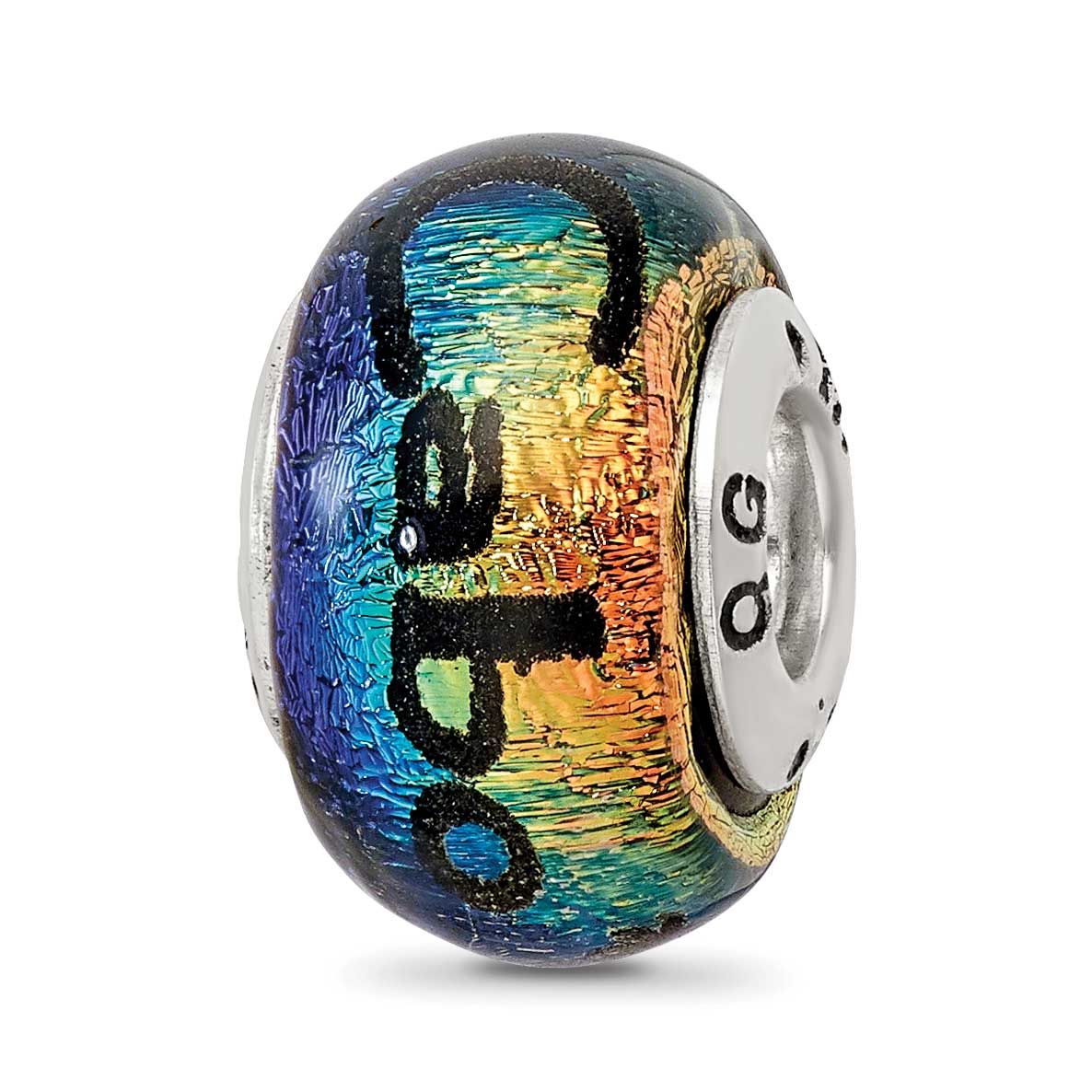Cabo Dichroic Glass Bead Sterling Silver QRS3124 886774967905