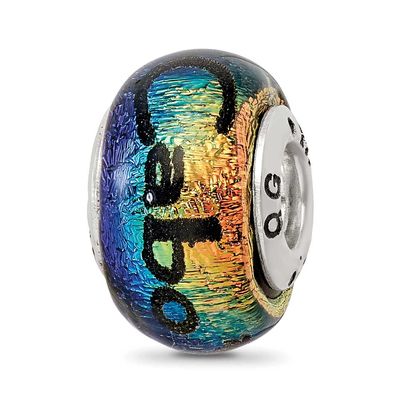 Cabo Dichroic Glass Bead Sterling Silver QRS3124 886774967905
