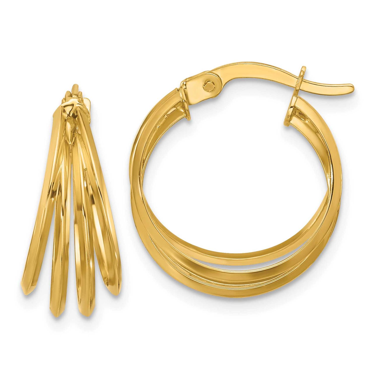 Hoop Earrings 14k Gold Polished LE2657 196904342114