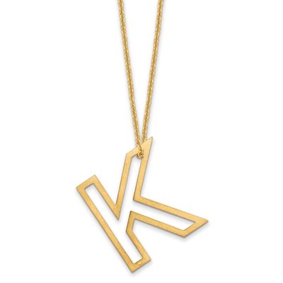 Cut Out Slide Initial K Necklace 14k Gold XNA1474Y/K