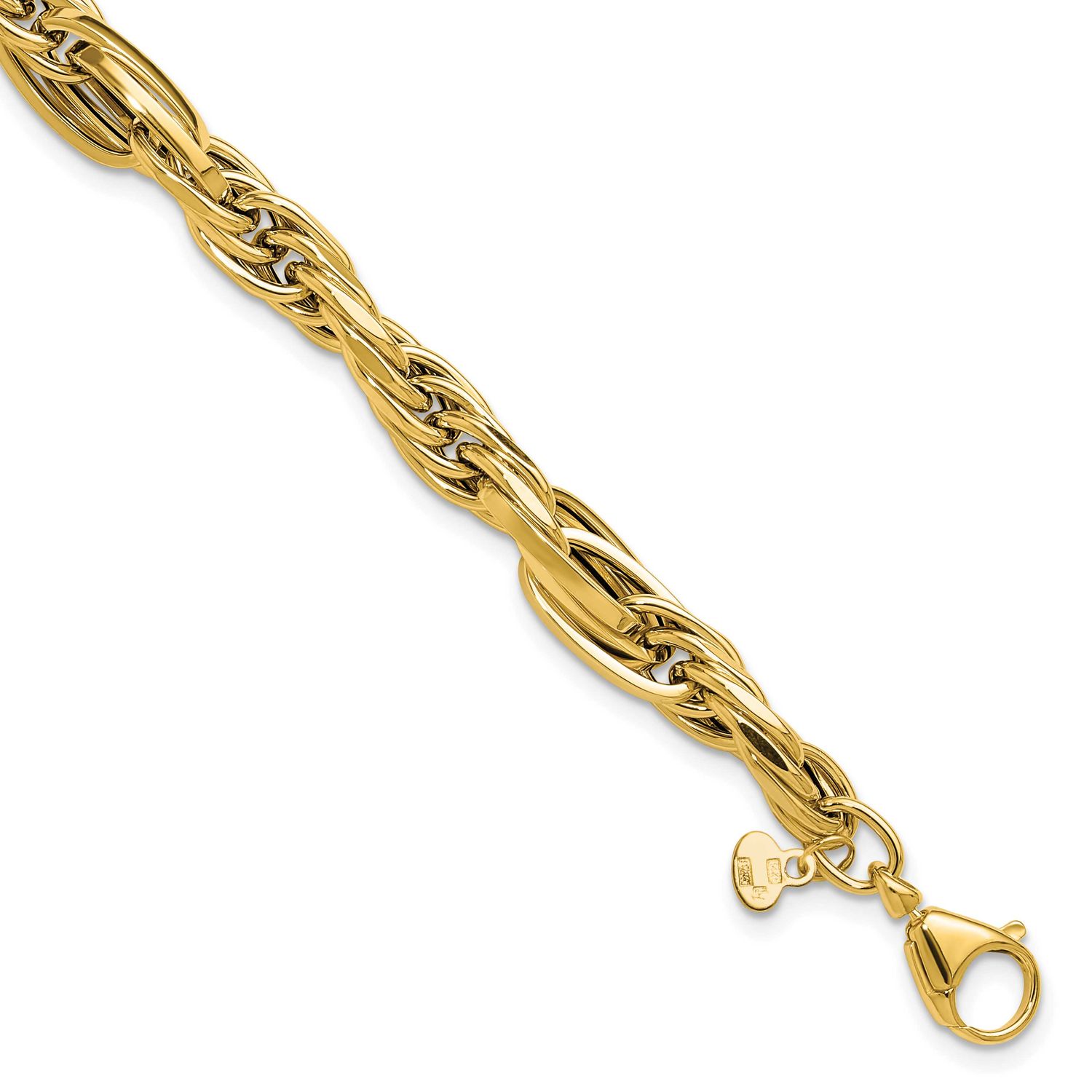 Fancy Link Bracelet 14k Gold Polished LF2104-7.75 196904317181
