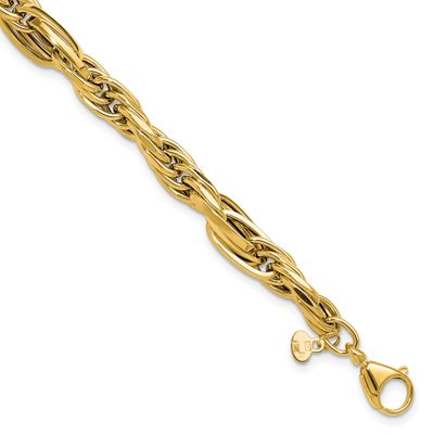 Fancy Link Bracelet 14k Gold Polished LF2104-7.75 196904317181