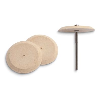 Pkg/3 Half Knife Edge Felt 1 x 1/8 Wheels with Mandrel JT5689 654207125778