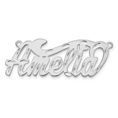 Diamond-Cut Name Plate 14k White Gold XNA153W 191101541568