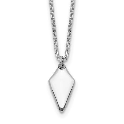 Arrowhead with 1 Inch Extender Necklace Sterling Silver Rhodium-plated Polished QLF1372-16.5 196904…