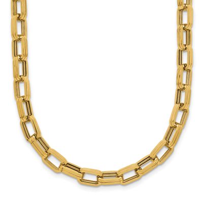 5.5mm Fancy Oval Link Necklace 14k Gold Polished LF2226-18