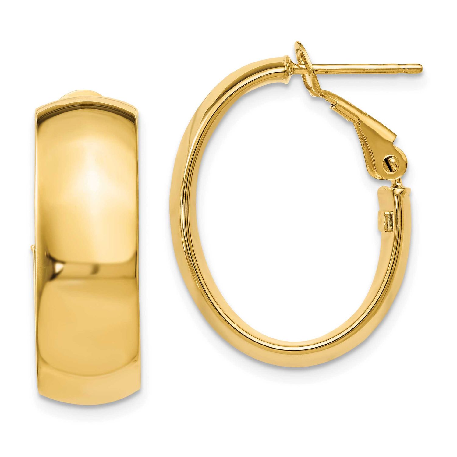 Omega Back Hoop Earrings 10k Gold Polished 10LE680 196904317952