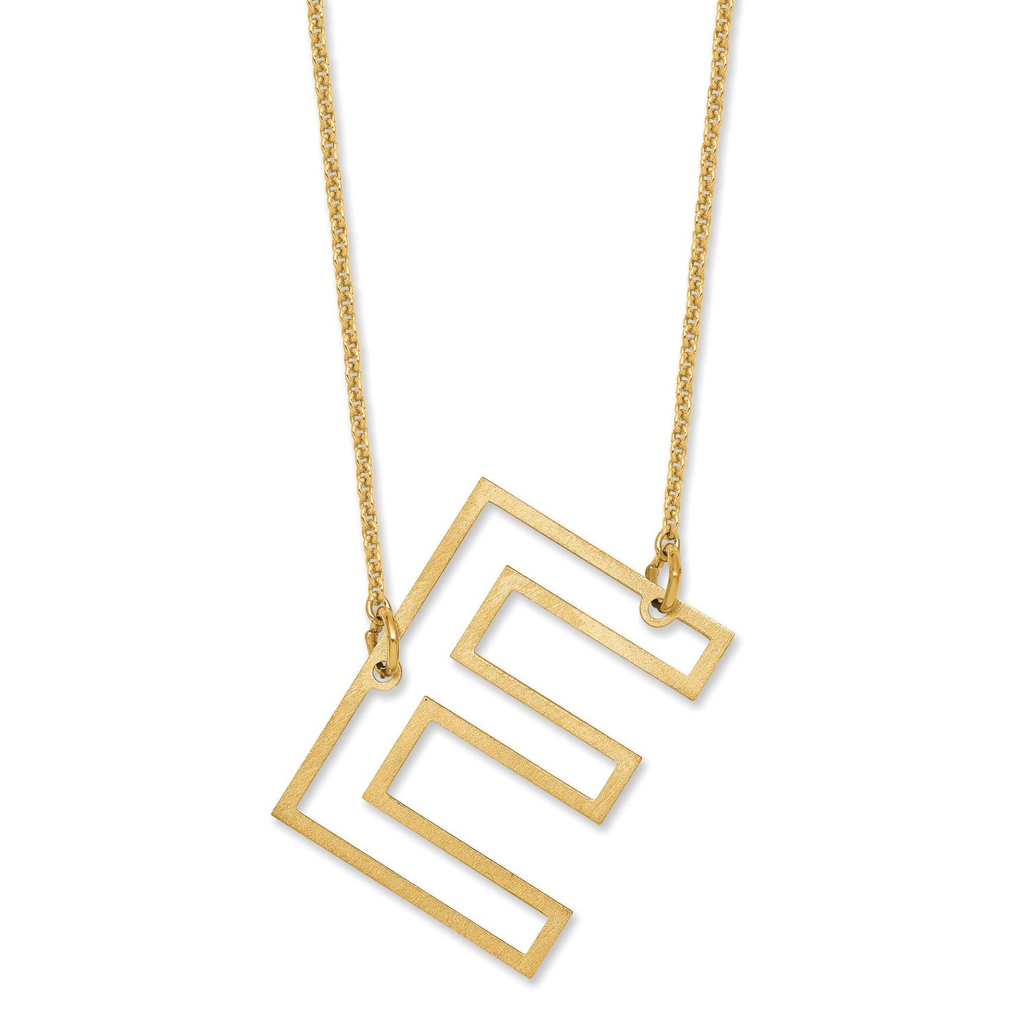 Sideways Cut Out Initial E Necklace 10k Gold 10XNA1473Y/E