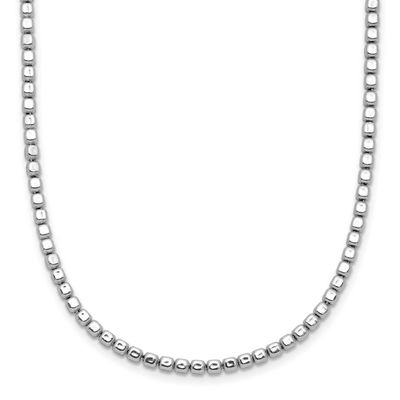 Beaded with 2 Inch Extender Necklace Sterling Silver Rhodium-plated QLF1393-18 196904348284