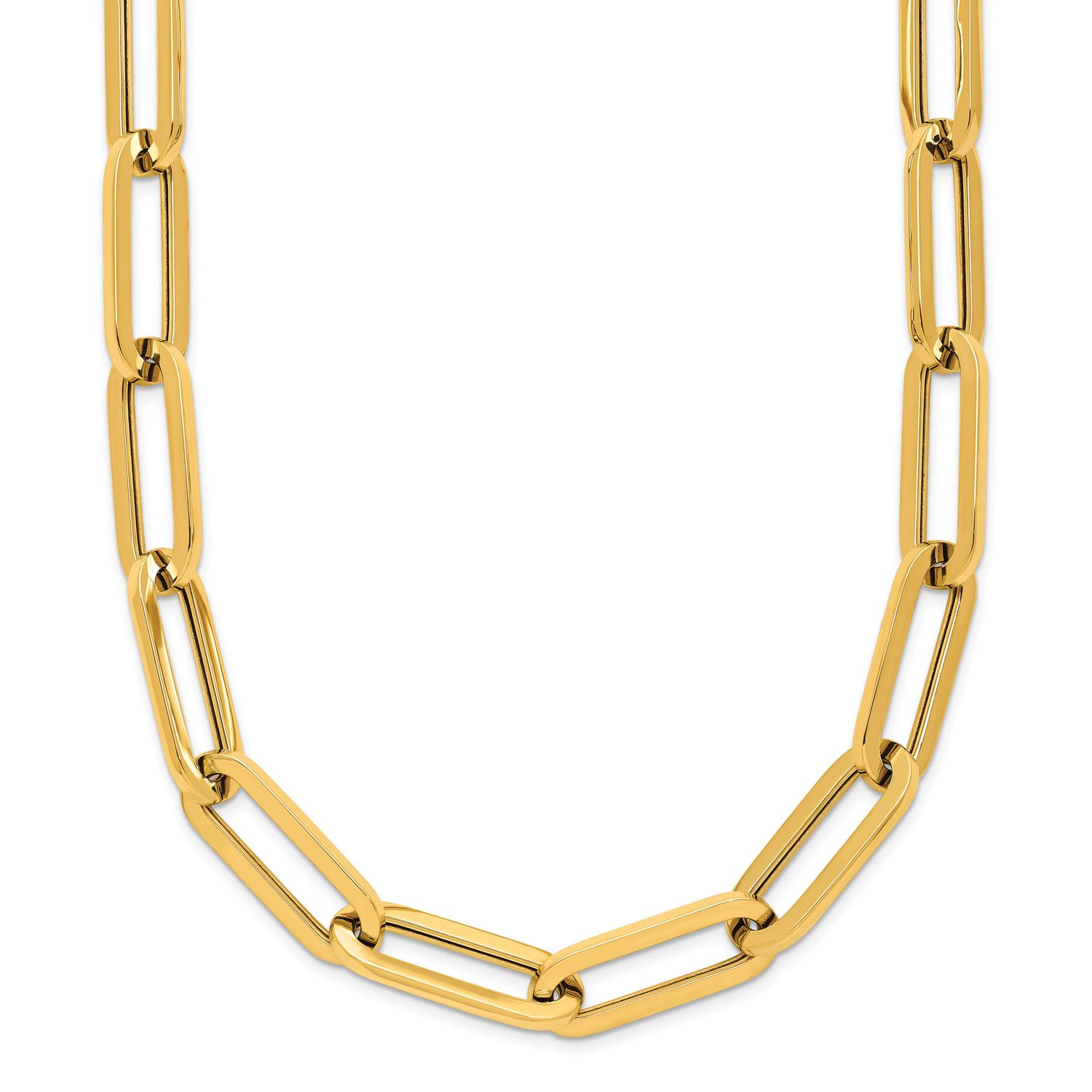 Fancy Link Necklace 14k Gold Polished LF2266-18 196904316917