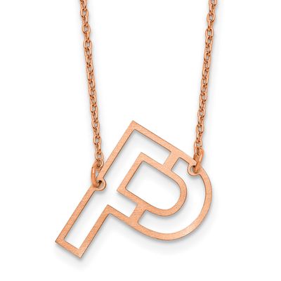 Rose Gold-Plated Sideways Cut Out Initial P Necklace Sterling Silver XNA1473RP/P