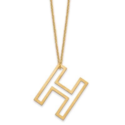 Cut Out Slide Initial H Necklace 14k Gold XNA1474Y/H