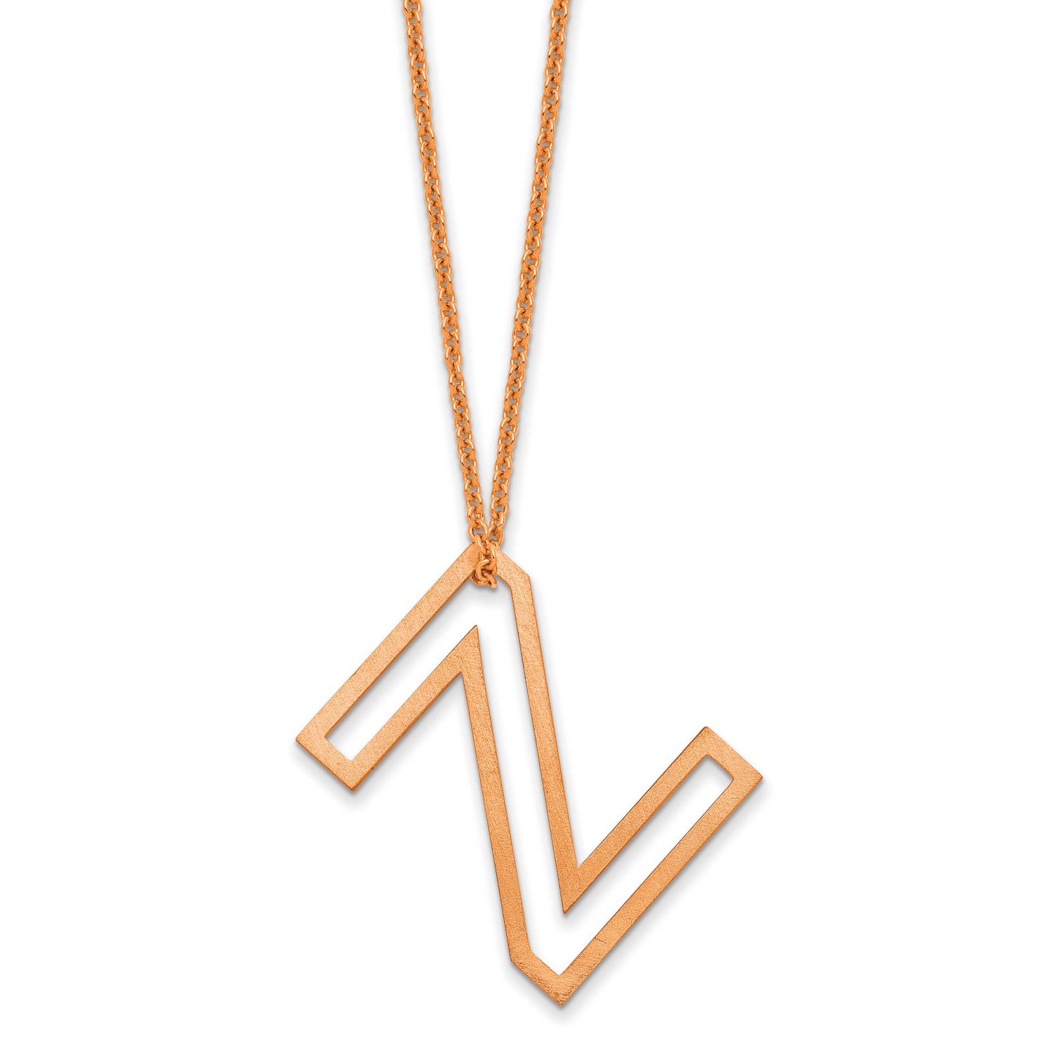 Cut Out Slide Initial Z Necklace 14k Rose Gold XNA1474R/Z