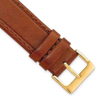 Debeer 19mm Havana Brown Genuine Calf Leather with Gold-Tone Buckle 7.5 Inch Watch Band BAY360-19 1…