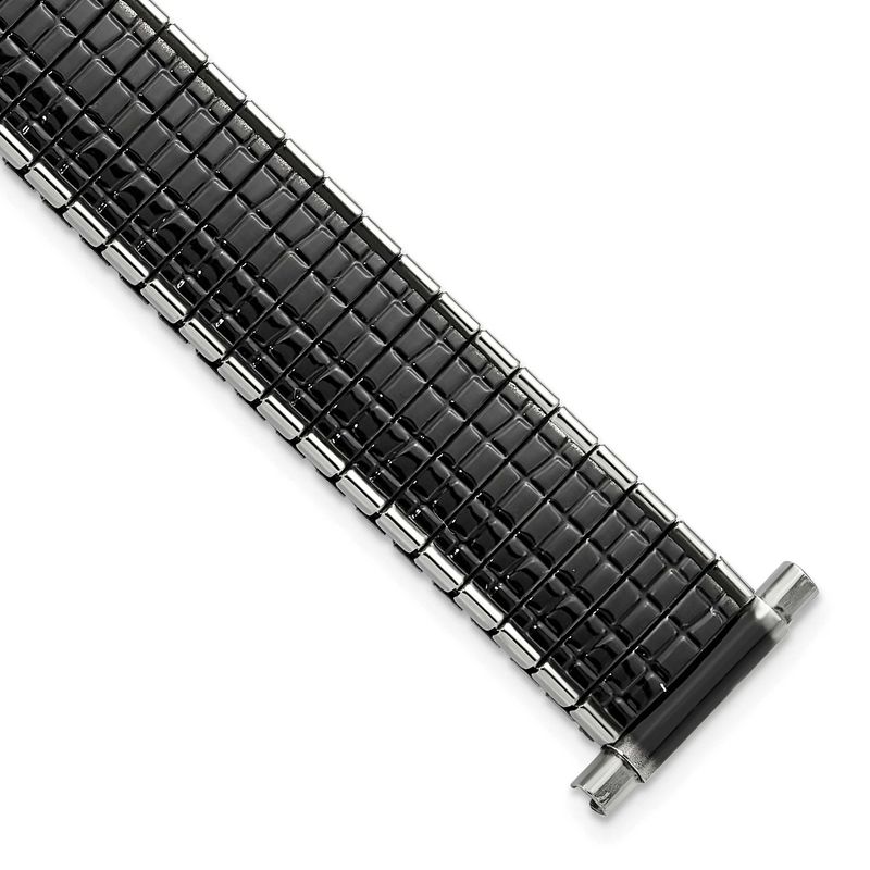 10mm Milano Romunda Expansion Watch Band - Black & Gold Two Tone Stainless Steel