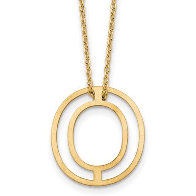 Cut Out Slide Initial O Necklace Sterling Silver Gold-plated XNA1474GP/O