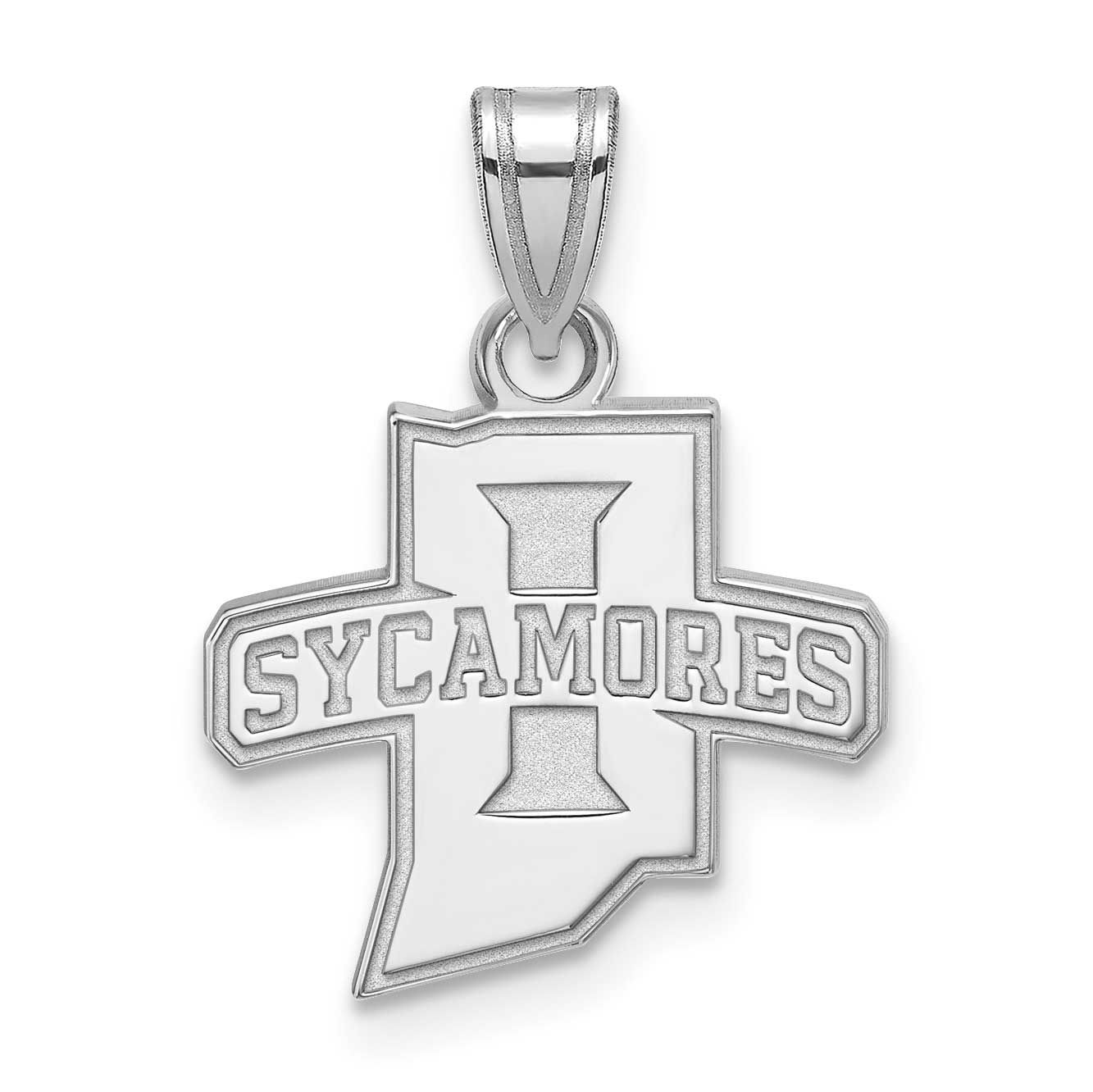 Indiana State University Sycamores Small Pendant 10k White Gold 1W001ISU 886774765679