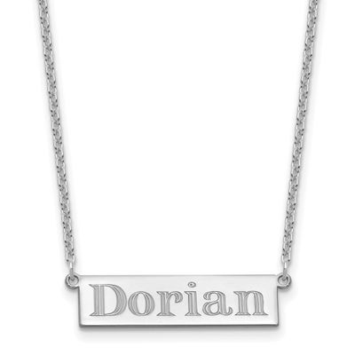 4-6 Letter Name Bar Necklace Sterling Silver Rhodium-plated XNA1525SS