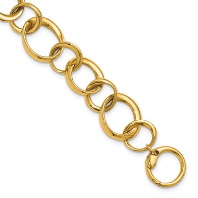 Circle Links Bracelet 14k Gold Polished LF2008-7.5 196904324523