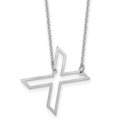 Sideways Cut Out Initial x Necklace 10k White Gold 10XNA1473W/X