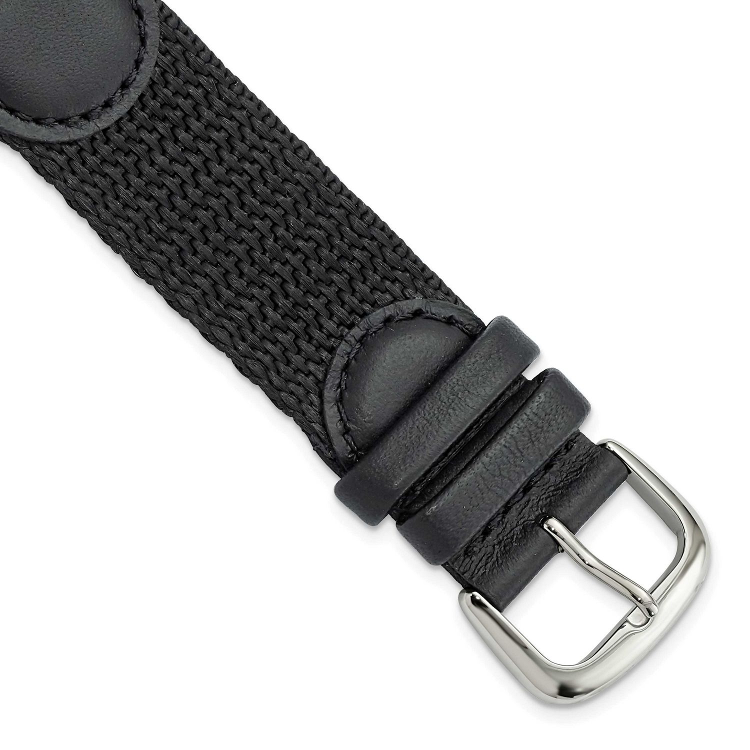 Debeer 20mm Black Army Style Nylon and Leather with Stainless Steel Buckle and Quick Release Spring…