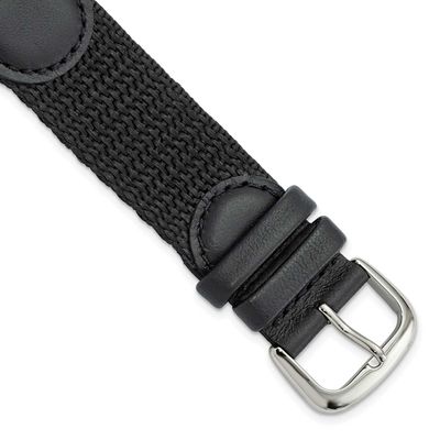 Debeer 20mm Black Army Style Nylon and Leather with Stainless Steel Buckle and Quick Release Spring…