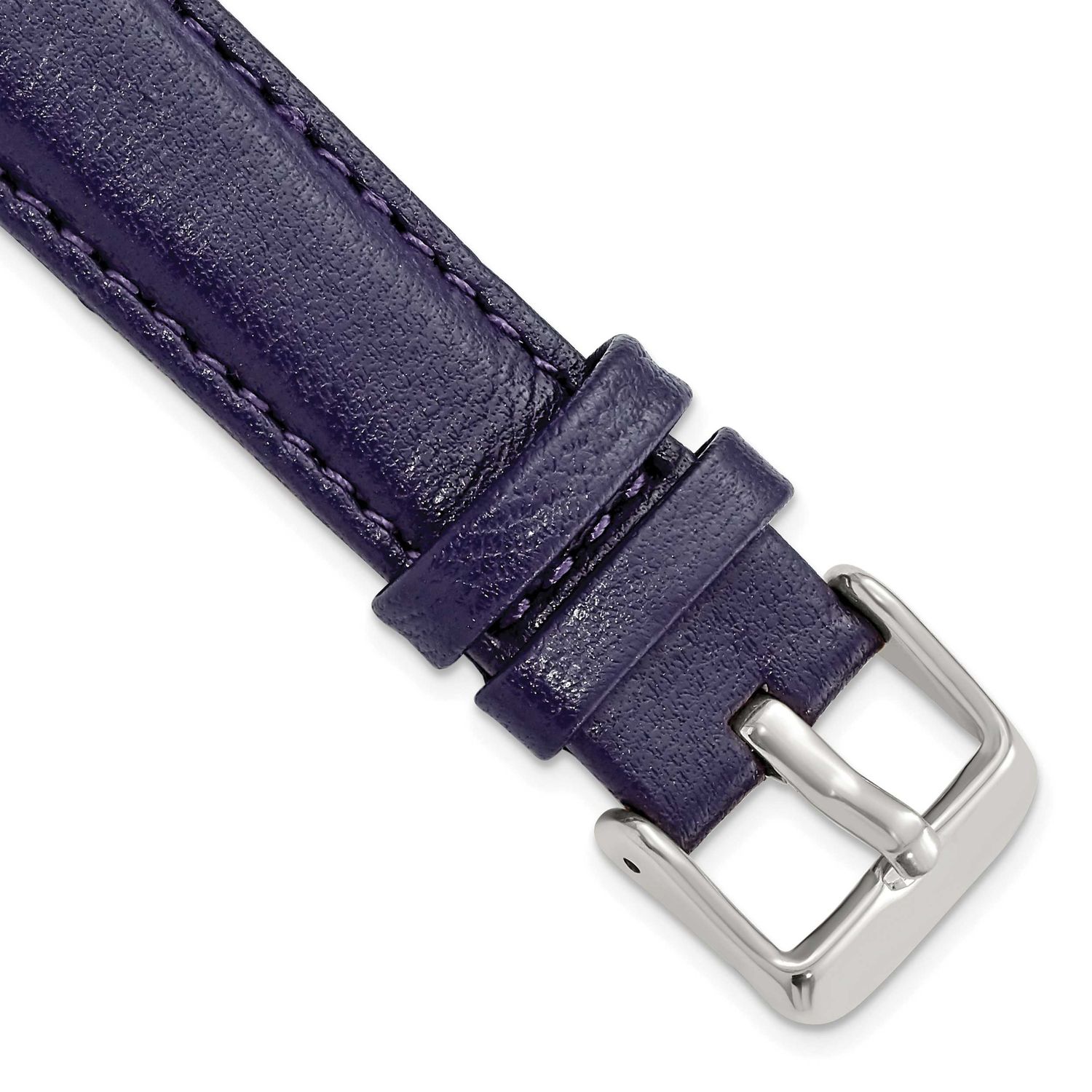 Debeer 18mm Navy Glove Leather with Silver-Tone Panerai Style Buckle 7.75 Inch Watch Band BAW198-18…