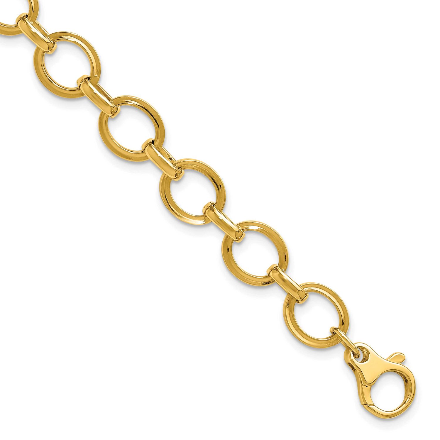 Grooved Fancy Link Bracelet 14k Gold Polished LF2074-7.5 196904315347