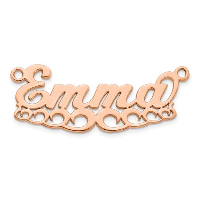 Wave Name Plate 10k Rose Gold 10XNA1507R
