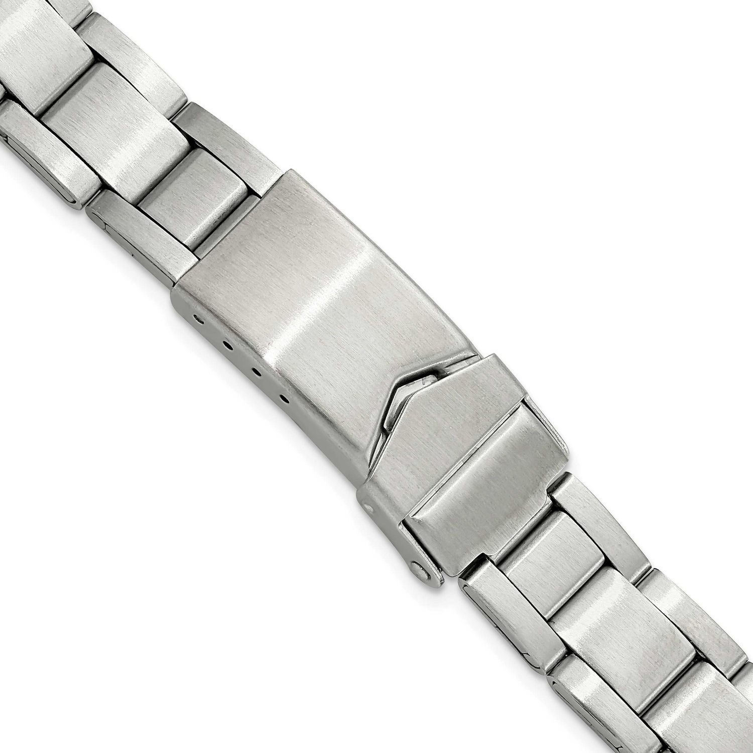 Debeer 11-14mm Ladies Satin Stainless Steel Oyster-Style with Deployment Buckle 6.75 Inch Watch Ban…