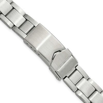 Debeer 11-14mm Ladies Satin Stainless Steel Oyster-Style with Deployment Buckle 6.75 Inch Watch Ban…