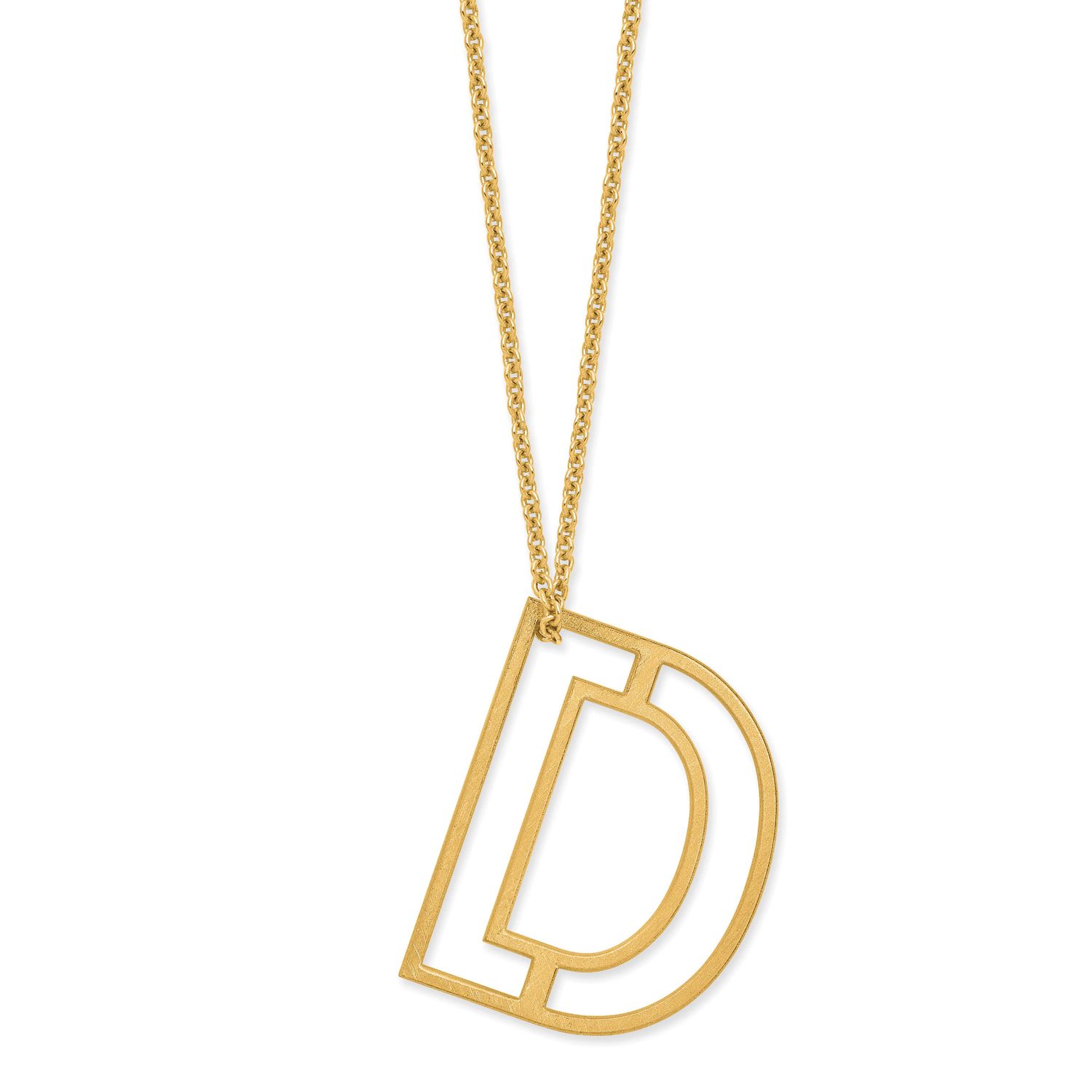 Cut Out Slide Initial D Necklace 14k Gold XNA1474Y/D