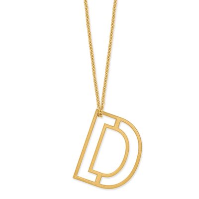 Cut Out Slide Initial D Necklace 14k Gold XNA1474Y/D