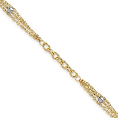 White Rhodium Fancy Link .25 Inch Extender Bracelet 14k Gold LF1889-7 196904339909