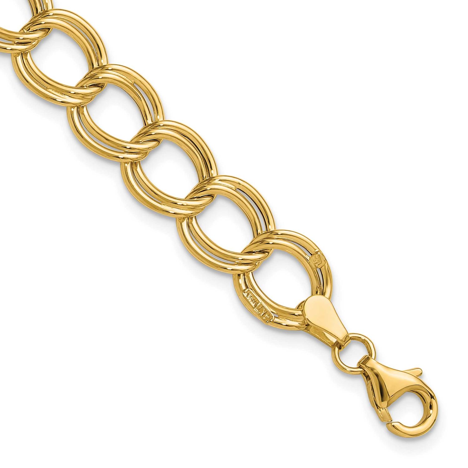 Fancy Link Bracelet 14k Gold Polished LF1881-7 196904338049