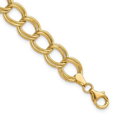 Fancy Link Bracelet 14k Gold Polished LF1881-7 196904338049