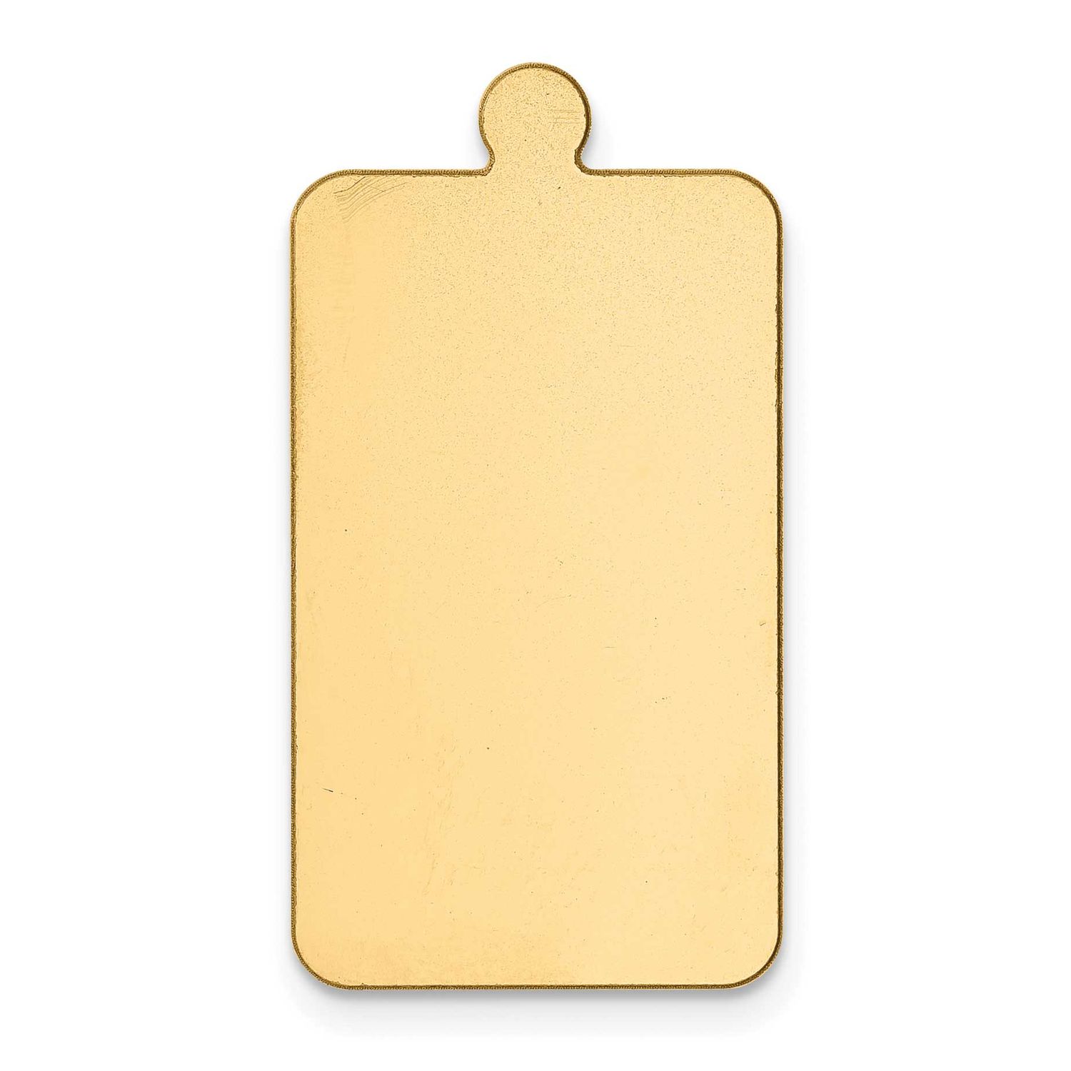 Rectangle with Round Edges with Eyelet Stamping 14k Gold YG1170/32