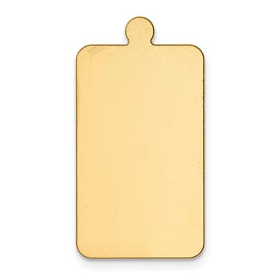 Rectangle with Round Edges with Eyelet Stamping 14k Gold YG1170/32