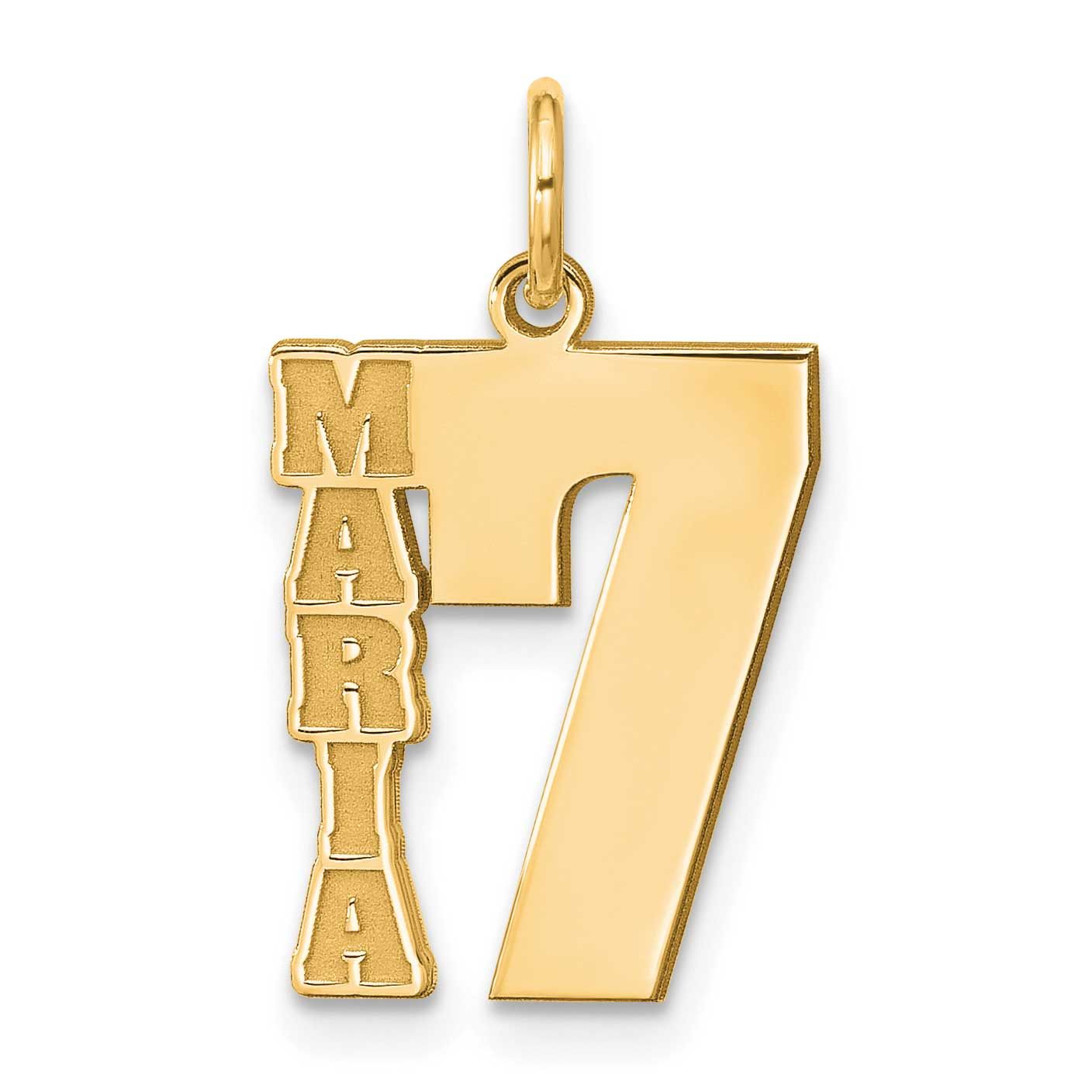 Name and Number Charm Sterling Silver Gold-plated XNA1482GP