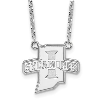 Indiana State University Sycamores Large Pendant 18 Inch Necklace 10k White Gold 1W009ISU-18 886774…