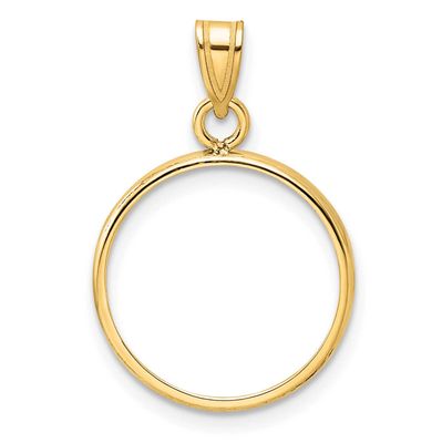 15.5mm Prong Coin Bezel Pendant 10k Gold Polished 10C1801/15.5