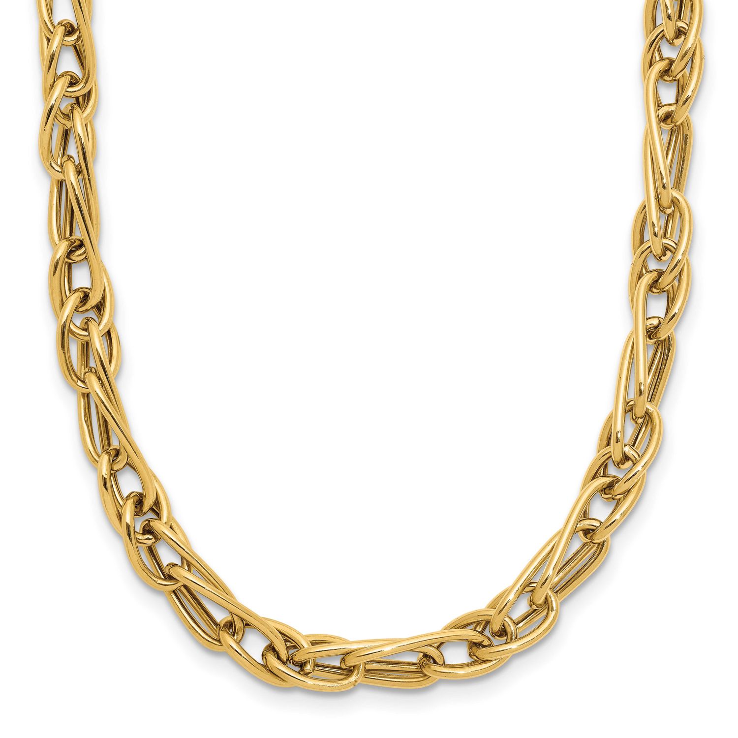 Fancy Link with 1 Inch Extender Necklace 10k Gold Polished 10LF621-18 196904331378